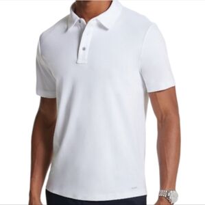 Michael Kors Men's White Polo Shirt MK Logo Size Large